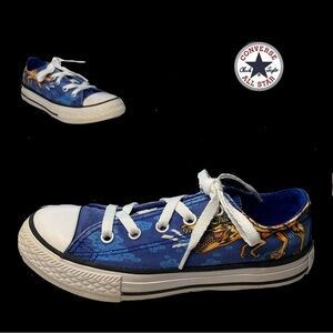 Chuck Taylor All Star Dinoverse  Jr 12 Dino's Beach Party Lo Top Blue Dinosaur